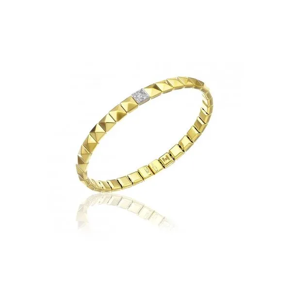 Armillas Pyramis Yellow Gold Diamond Station Pyramid Cuff Bracelet Jeffrey Mann Fine Jewelers, Inc Toledo, OH