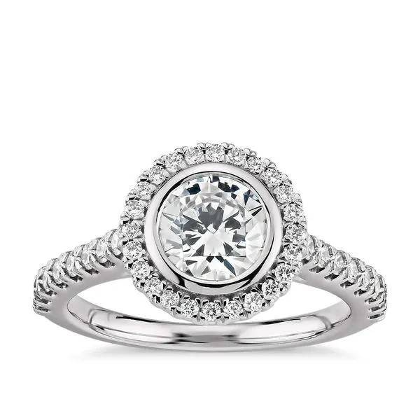 Bezel Set Round Cut Diamond in Halo Semi Mounting Jeffrey Mann Fine Jewelers, Inc Toledo, OH