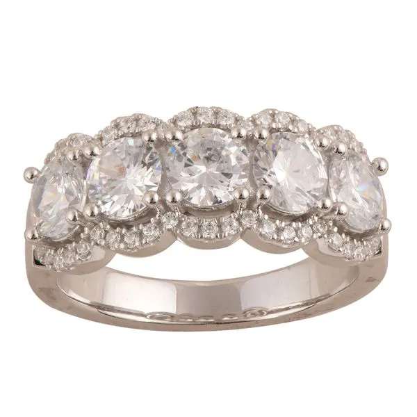 Five Round Stone Halo Diamond Fashion Band Jeffrey Mann Fine Jewelers, Inc Toledo, OH