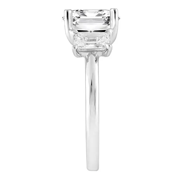 Emerald Cut Three Stone Diamond Ring in White Gold Image 2 Jeffrey Mann Fine Jewelers, Inc Toledo, OH