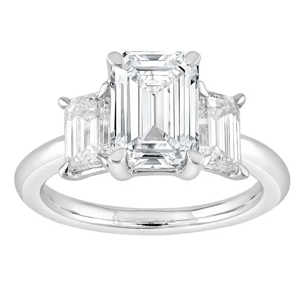 Emerald Cut Three Stone Diamond Ring in White Gold Jeffrey Mann Fine Jewelers, Inc Toledo, OH
