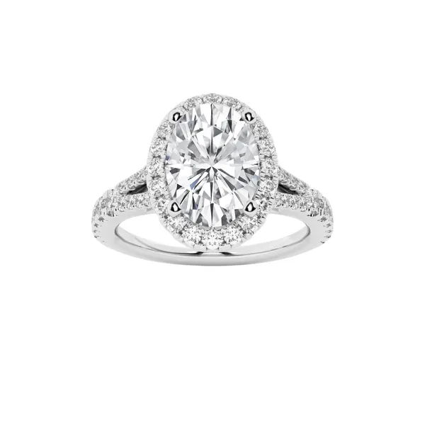 Oval Cut Diamond Engagement Ring in Platinum Split Shank Mounting Jeffrey Mann Fine Jewelers, Inc Toledo, OH