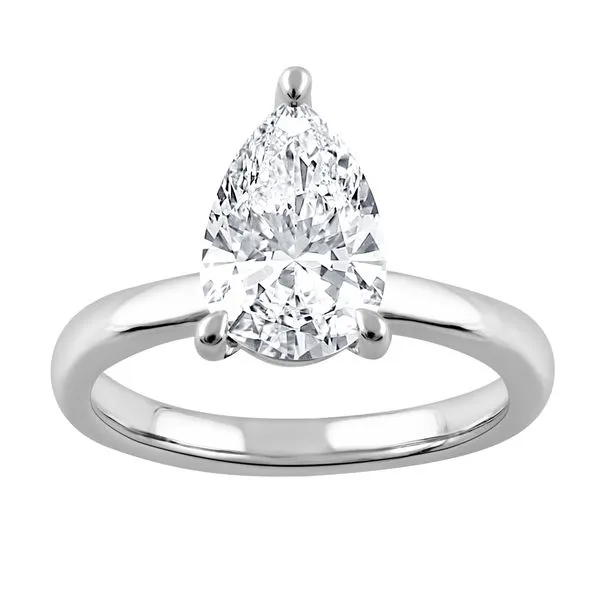 Pear Shape Diamond Solitaire Ring in White Gold Jeffrey Mann Fine Jewelers, Inc Toledo, OH