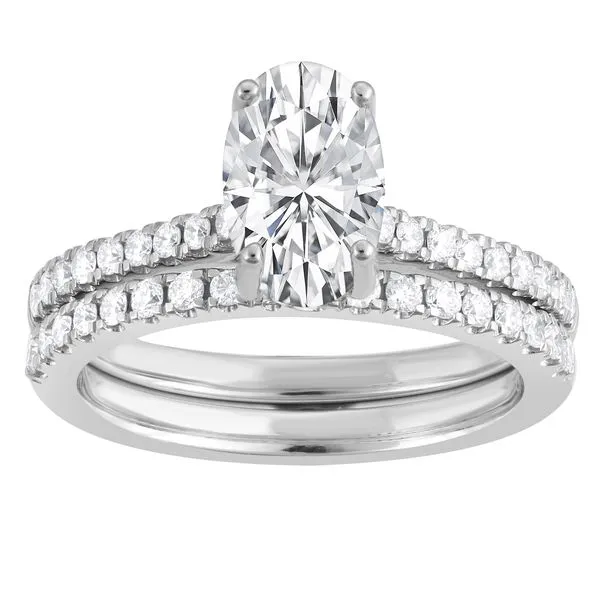 Oval Cut Diamond Bridal Prong Set Ring with Matching Band Jeffrey Mann Fine Jewelers, Inc Toledo, OH