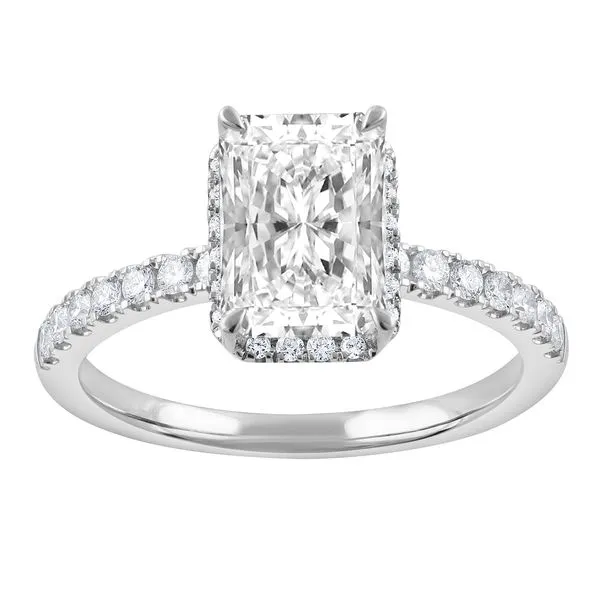 Radiant Cut Hidden Halo Set Diamond Engagement Ring in White Gold Jeffrey Mann Fine Jewelers, Inc Toledo, OH