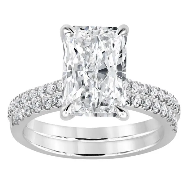 Radiant Cut Hidden Halo Diamond Bridal Set Jeffrey Mann Fine Jewelers, Inc Toledo, OH
