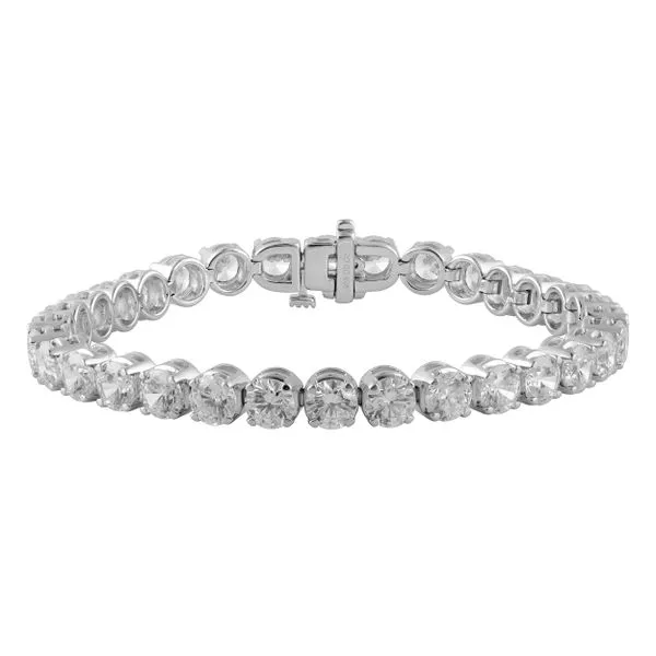 Round Brilliant Cut Prong Set Straight Line Diamond Tennis Bracelet Jeffrey Mann Fine Jewelers, Inc Toledo, OH