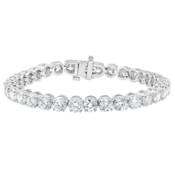 Round Brilliant Cut Prong Set Straight Line Diamond Tennis Bracelet Jeffrey Mann Fine Jewelers, Inc Toledo, OH