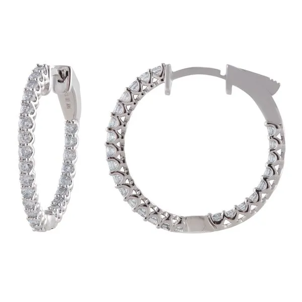 Prong Set Inside/Outside Diamond Hoop Earrings Jeffrey Mann Fine Jewelers, Inc Toledo, OH