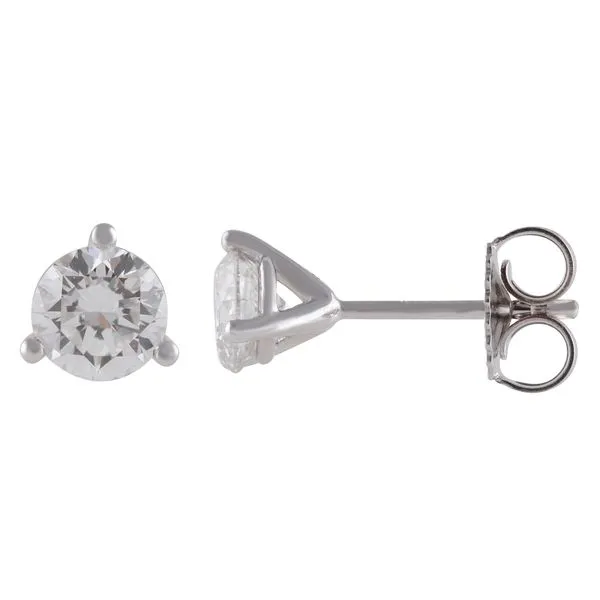 Round Brilliant Cut Diamond Stud Earrings in White Gold Martini Settings Jeffrey Mann Fine Jewelers, Inc Toledo, OH