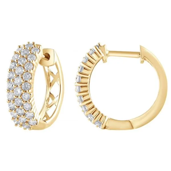 Diamond Hoop Earrings in Yellow Gold Jeffrey Mann Fine Jewelers, Inc Toledo, OH