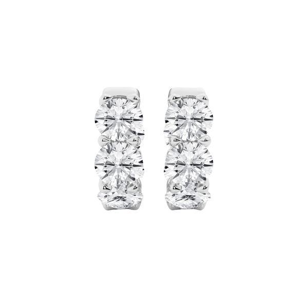 Round Brilliant Cut Multi Stone Diamond Earrings in White Gold Jeffrey Mann Fine Jewelers, Inc Toledo, OH