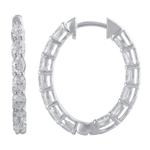 Oval Diamond Hoop Earings Jeffrey Mann Fine Jewelers, Inc Toledo, OH