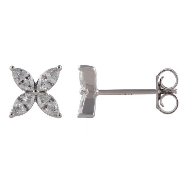 Marquise Diamond Flower Earings Jeffrey Mann Fine Jewelers, Inc Toledo, OH
