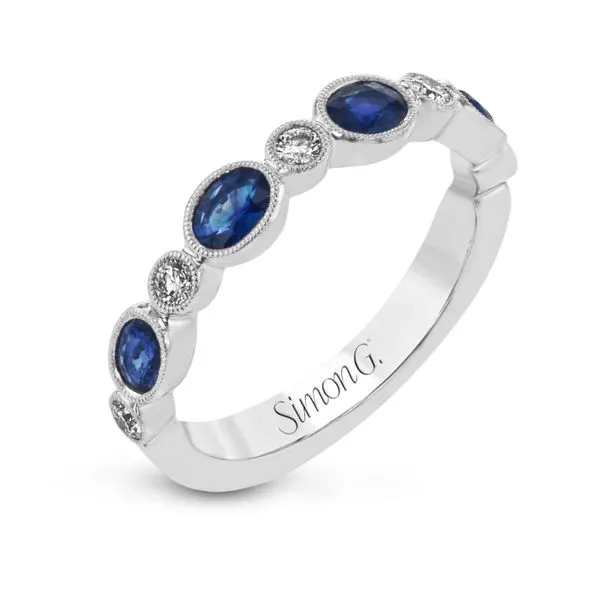 Sapphire and Diamond Millgrain Diamond Bezel Band Jeffrey Mann Fine Jewelers, Inc Toledo, OH