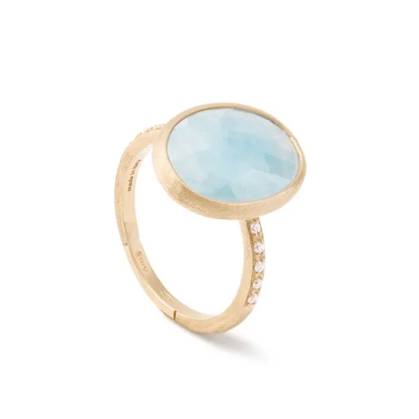 Siviglia Collection Bezel Aquamarine and Diamond Accent Fashion Ring Image 2 Jeffrey Mann Fine Jewelers, Inc Toledo, OH
