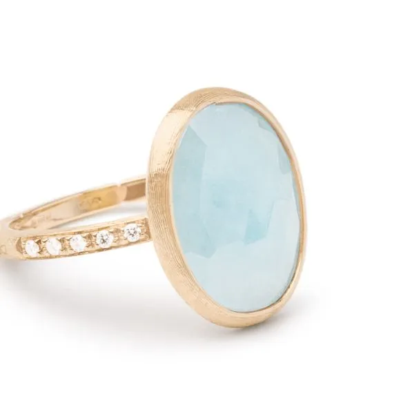 Siviglia Collection Bezel Aquamarine and Diamond Accent Fashion Ring Jeffrey Mann Fine Jewelers, Inc Toledo, OH