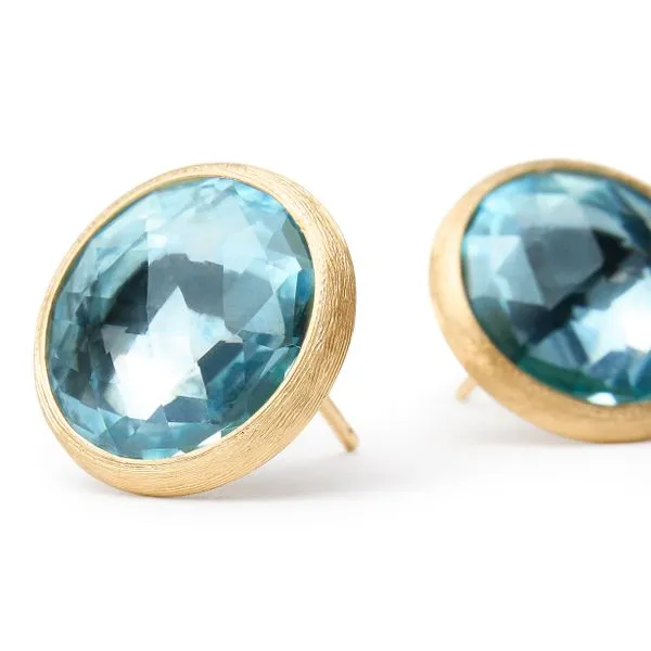 Jaipur Collection Blue Topaz and Diamond Accent Bezel Dangle Earrings Image 2 Jeffrey Mann Fine Jewelers, Inc Toledo, OH
