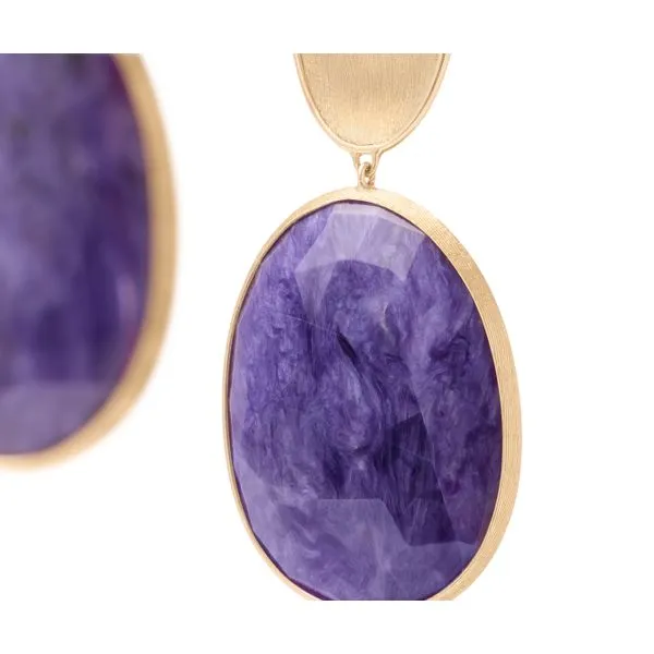 Lunaria Collection Double Drop Faceted Charoite Earrings Image 2 Jeffrey Mann Fine Jewelers, Inc Toledo, OH