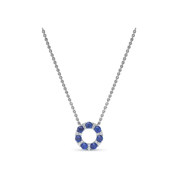 Alternating Sapphire and Diamond Circle Pendant Jeffrey Mann Fine Jewelers, Inc Toledo, OH