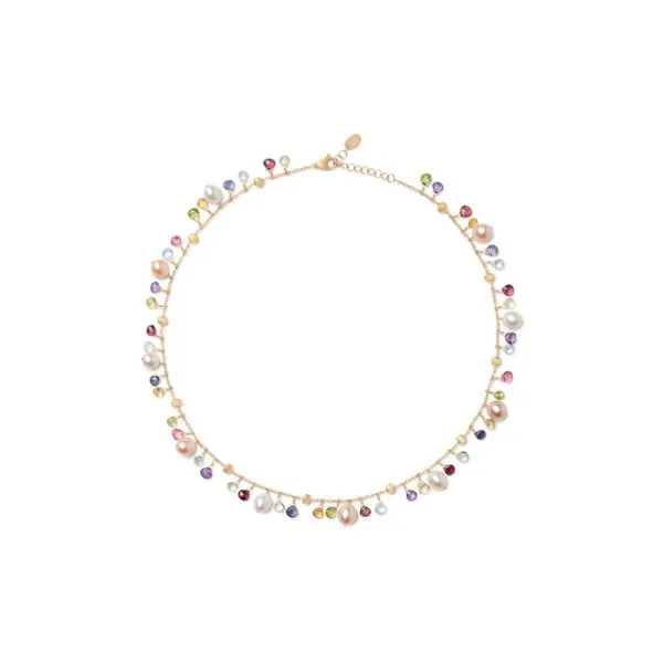 Paradise Collection Multi-Color Gemstone and Baroque Pearl Fashion Necklace Image 3 Jeffrey Mann Fine Jewelers, Inc Toledo, OH