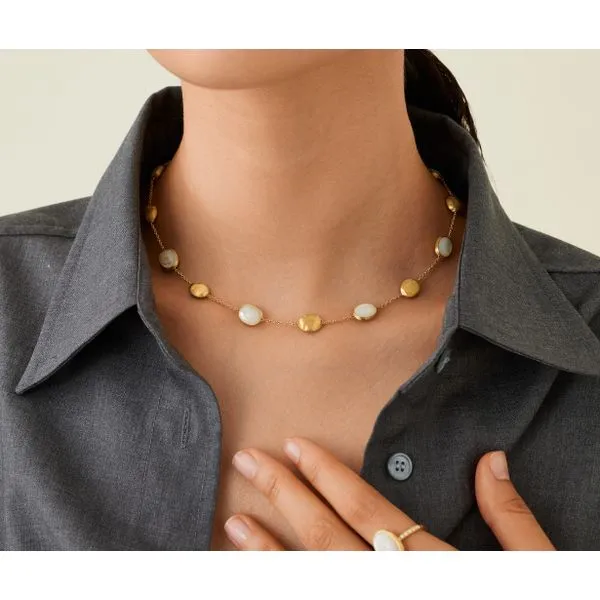 Siviglia Collection Mother of Pearl and Gold Station Necklace Image 2 Jeffrey Mann Fine Jewelers, Inc Toledo, OH