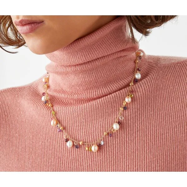 Paradise Collection Multi-Gemstone and Pearl Necklace Image 2 Jeffrey Mann Fine Jewelers, Inc Toledo, OH