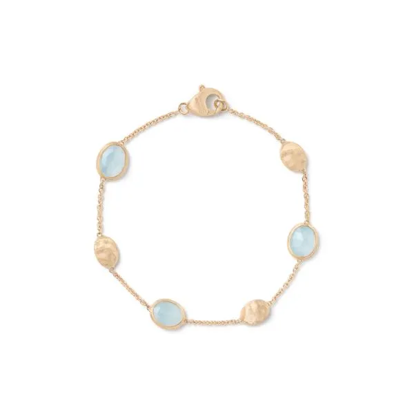 Siviglia Collection Aqua and Gold Station Bracelet Image 2 Jeffrey Mann Fine Jewelers, Inc Toledo, OH