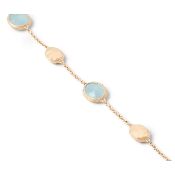 Siviglia Collection Aqua and Gold Station Bracelet Jeffrey Mann Fine Jewelers, Inc Toledo, OH