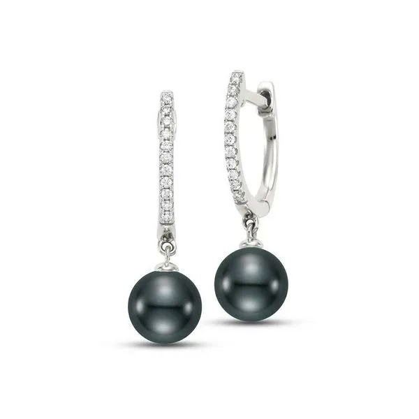 8-9MM Tahitian Pearl and Diamond Huggie Earrings Jeffrey Mann Fine Jewelers, Inc Toledo, OH