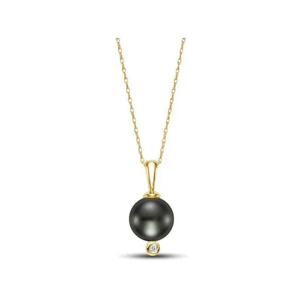 8.5-9MM Tahitian Pearl Necklace with Diamond Accent Jeffrey Mann Fine Jewelers, Inc Toledo, OH