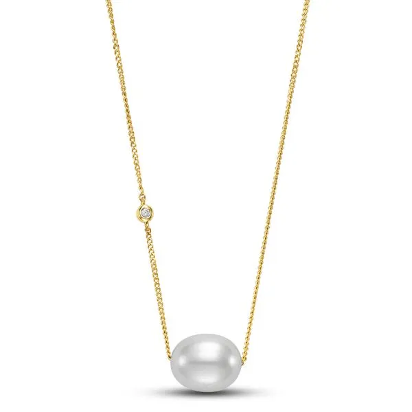 9-10MM Floating Pearl Necklace with Diamond Accent Jeffrey Mann Fine Jewelers, Inc Toledo, OH