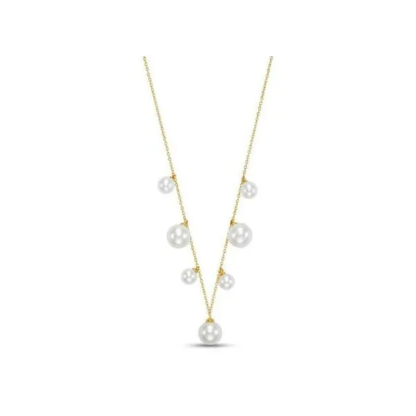 5-8MM Pearl Dangle Necklace in Yellow Gold Jeffrey Mann Fine Jewelers, Inc Toledo, OH