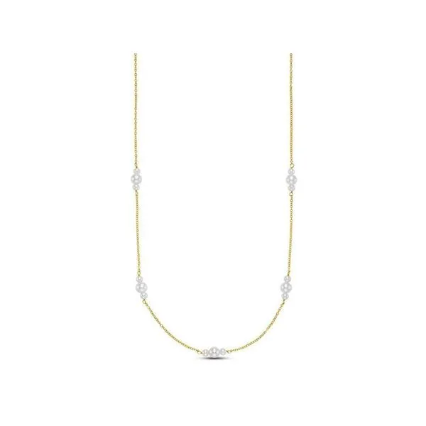 3.5-5.5MM Five Station Pearl Necklace in Yellow Gold Jeffrey Mann Fine Jewelers, Inc Toledo, OH