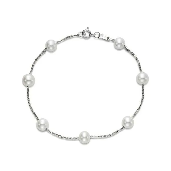 5.5-6MM Pearl Tin Cup Bracelet in White Gold Image 2 Jeffrey Mann Fine Jewelers, Inc Toledo, OH