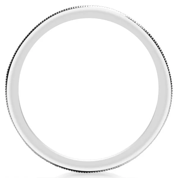 Knife Edge Millgrain Wedding Band in White Gold Image 2 Jeffrey Mann Fine Jewelers, Inc Toledo, OH