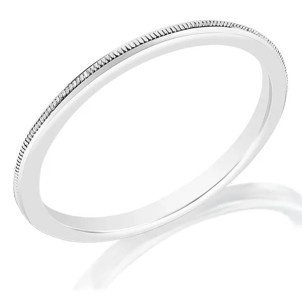 Knife Edge Millgrain Wedding Band in White Gold Jeffrey Mann Fine Jewelers, Inc Toledo, OH
