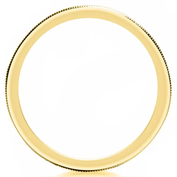 Knife Edge Millgrain Wedding Band in Yellow Gold Image 2 Jeffrey Mann Fine Jewelers, Inc Toledo, OH