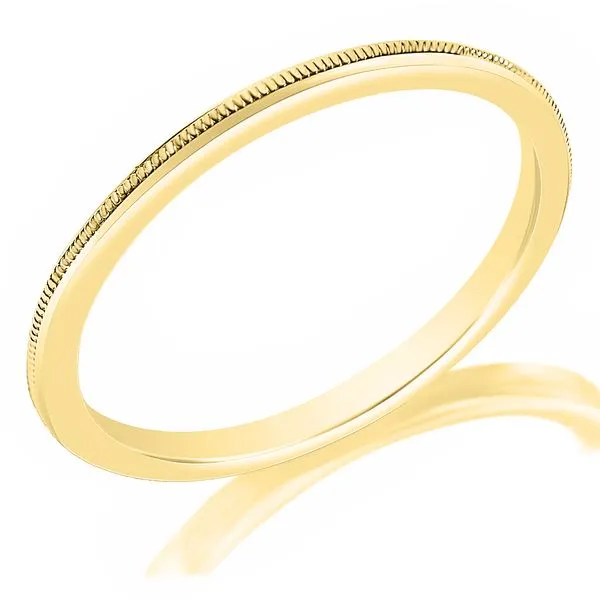 Knife Edge Millgrain Wedding Band in Yellow Gold Jeffrey Mann Fine Jewelers, Inc Toledo, OH