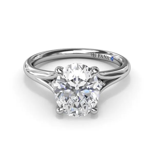 Two Diamond Accent Split Shank White Gold Mounting Image 2 Jeffrey Mann Fine Jewelers, Inc Toledo, OH