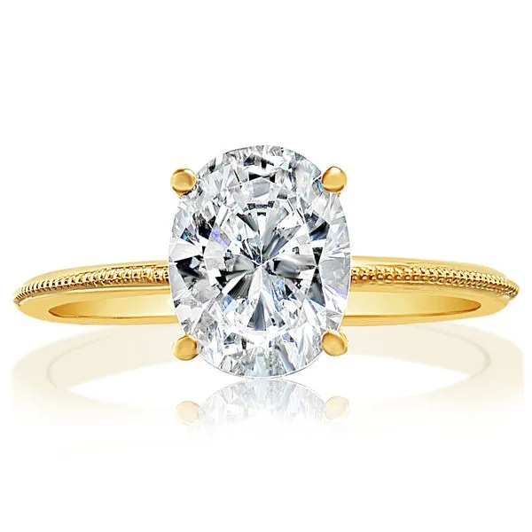 Knife Edge Millgrain Solitaire Mounting in Yellow Gold Image 2 Jeffrey Mann Fine Jewelers, Inc Toledo, OH