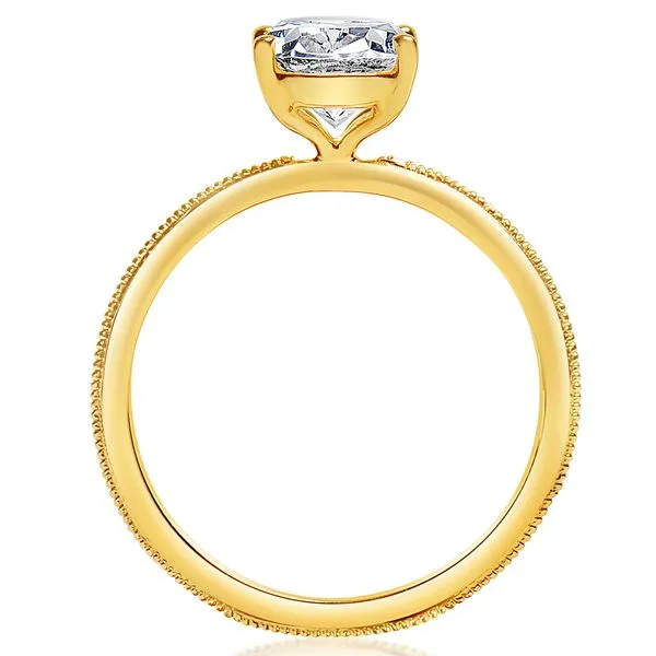 Knife Edge Millgrain Solitaire Mounting in Yellow Gold Image 3 Jeffrey Mann Fine Jewelers, Inc Toledo, OH