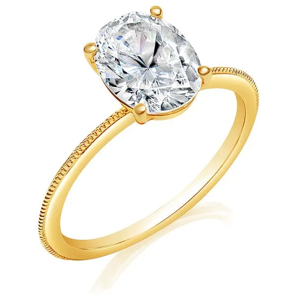Knife Edge Millgrain Solitaire Mounting in Yellow Gold Jeffrey Mann Fine Jewelers, Inc Toledo, OH