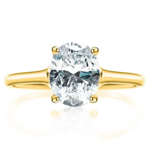 Cathedral Solitaire Mounting in Yellow Gold Image 2 Jeffrey Mann Fine Jewelers, Inc Toledo, OH