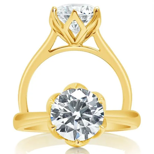 Tulip Head Cathedral Mounting in Yellow Gold Jeffrey Mann Fine Jewelers, Inc Toledo, OH