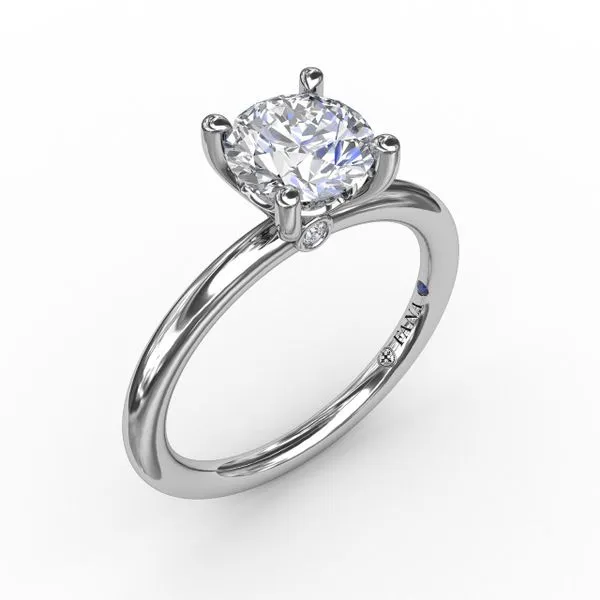 Diamond Solitaire Mounting with Peekaboo Diamond Accent Jeffrey Mann Fine Jewelers, Inc Toledo, OH