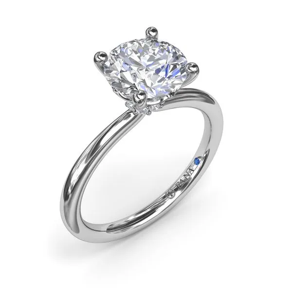 Diamond Solitaire Mounting with Hidden Diamond Accent Jeffrey Mann Fine Jewelers, Inc Toledo, OH