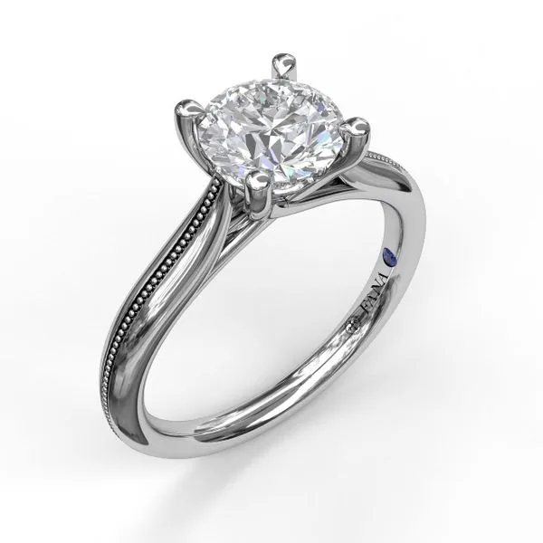 White Gold Cathedral Mounting with Miligrain Accent Jeffrey Mann Fine Jewelers, Inc Toledo, OH