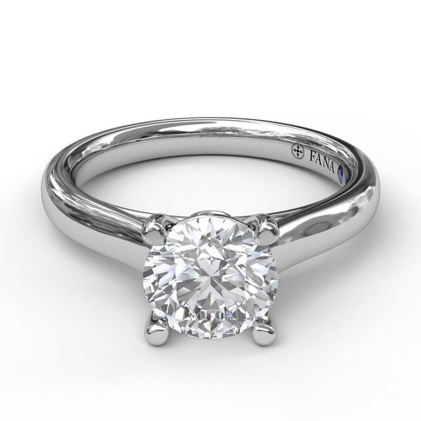 Cathedral Mounted Classic Solitaire with Peek-A-Boo Diamond in 14k White Gold Image 3 Jeffrey Mann Fine Jewelers, Inc Toledo, OH