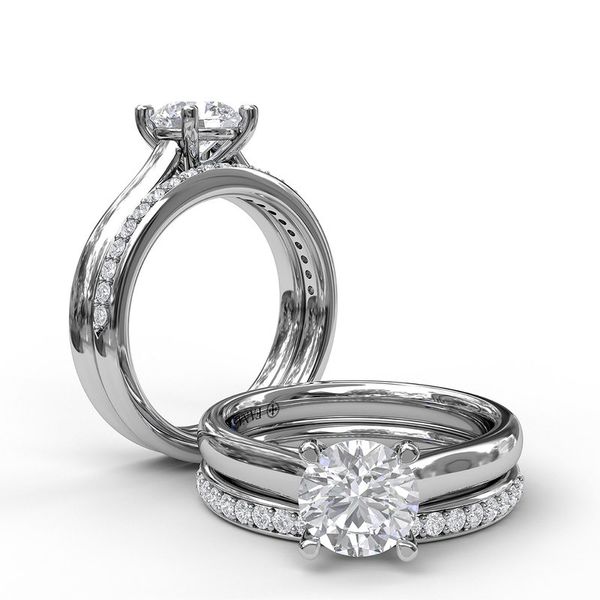 Cathedral Mounted Classic Solitaire with Peek-A-Boo Diamond in 14k White Gold Image 4 Jeffrey Mann Fine Jewelers, Inc Toledo, OH